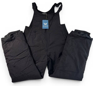 White Sierra Toboggan Insulated Bib Snow Pants Men's Large Black NWT
